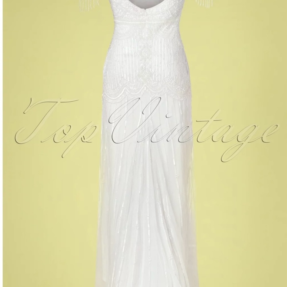 Gatsby Lady White Sequin Maxi/Wedding Dress Sz. 10 Elegant Embellished Details - Picture 12 of 15
